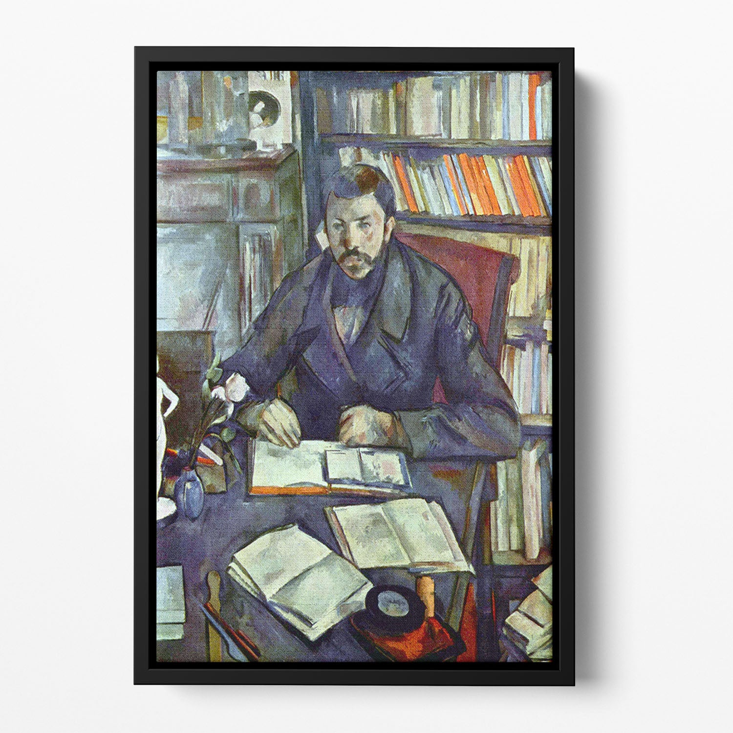 Portait of Gustave Geffroy by Cezanne Floating Framed Canvas - Canvas Art Rocks - 2
