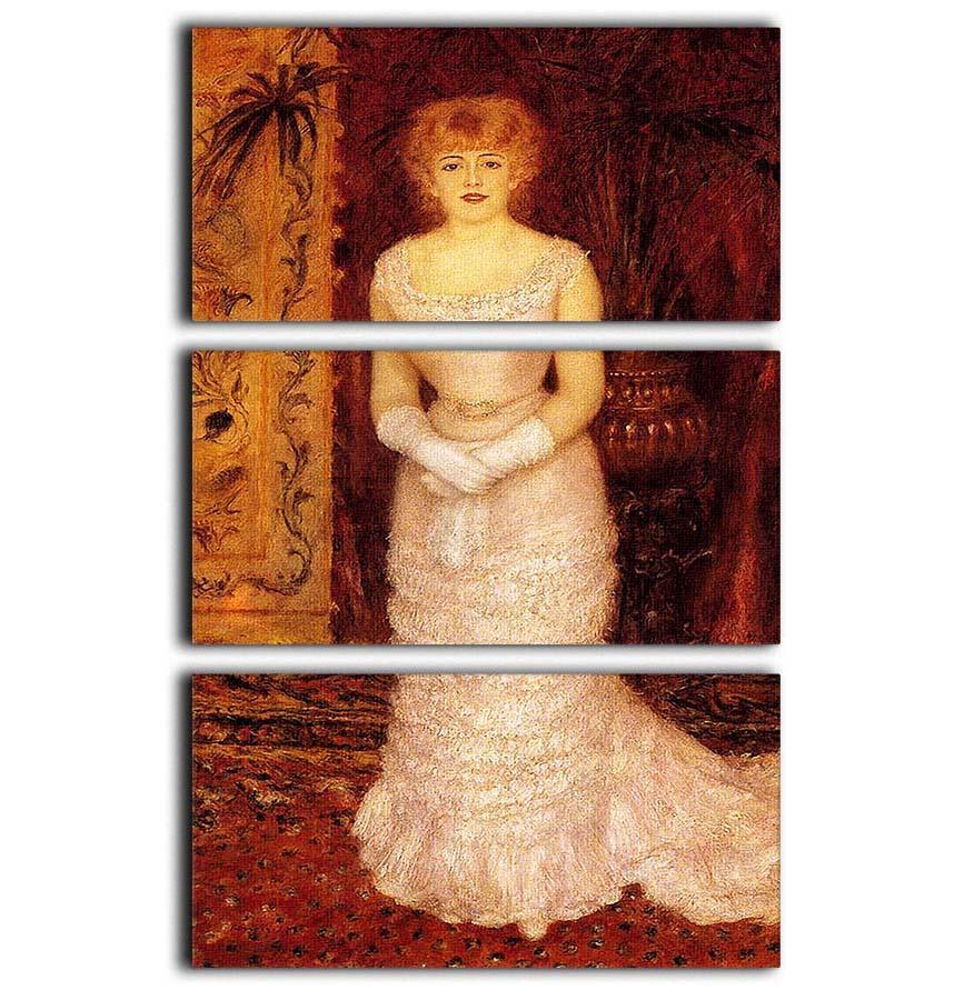 Portrait Of The Actress Jeanne Samary by Renoir 3 Split Panel Canvas Print - Canvas Art Rocks - 1