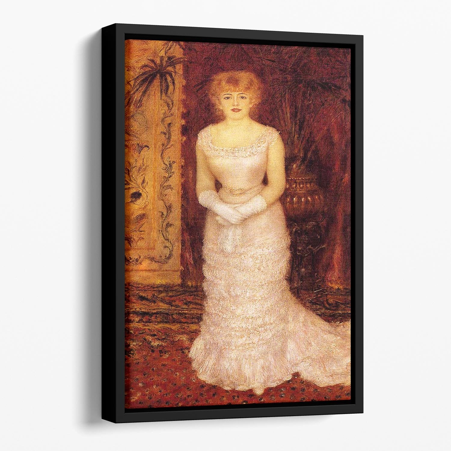 Portrait Of The Actress Jeanne Samary by Renoir Floating Framed Canvas