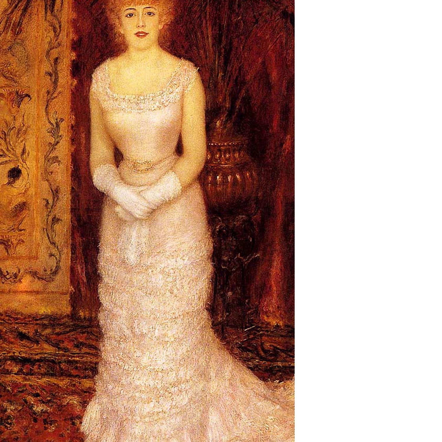 Portrait Of The Actress Jeanne Samary by Renoir Floating Framed Canvas