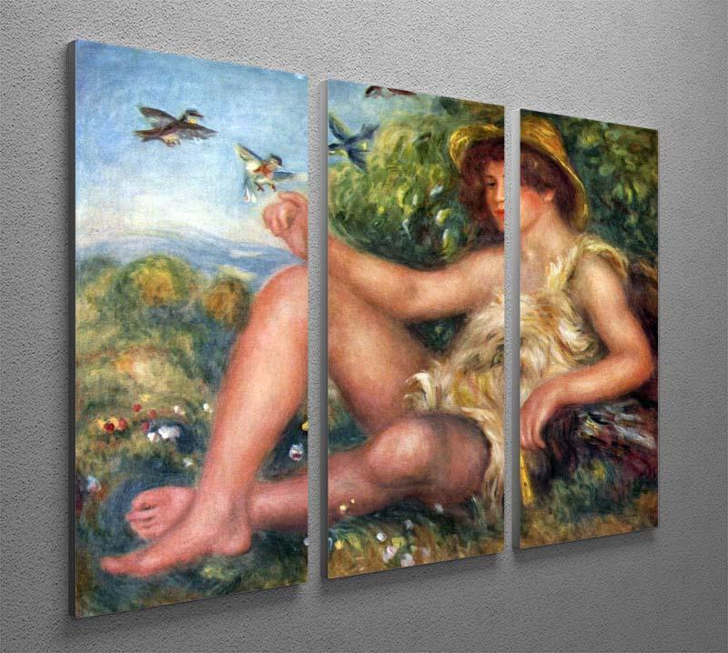 Portrait of Alexandre Thurneyssen as a shepherd boy by Renoir 3 Split Panel Canvas Print - Canvas Art Rocks - 2