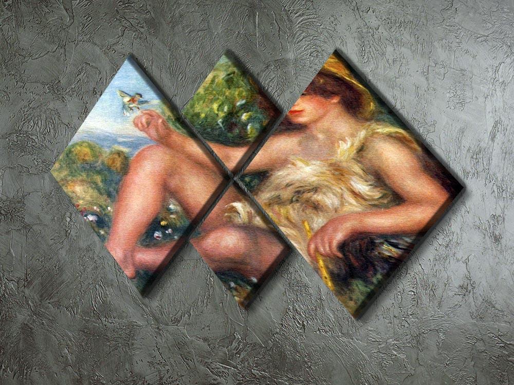 Portrait of Alexandre Thurneyssen as a shepherd boy by Renoir 4 Square Multi Panel Canvas - Canvas Art Rocks - 2