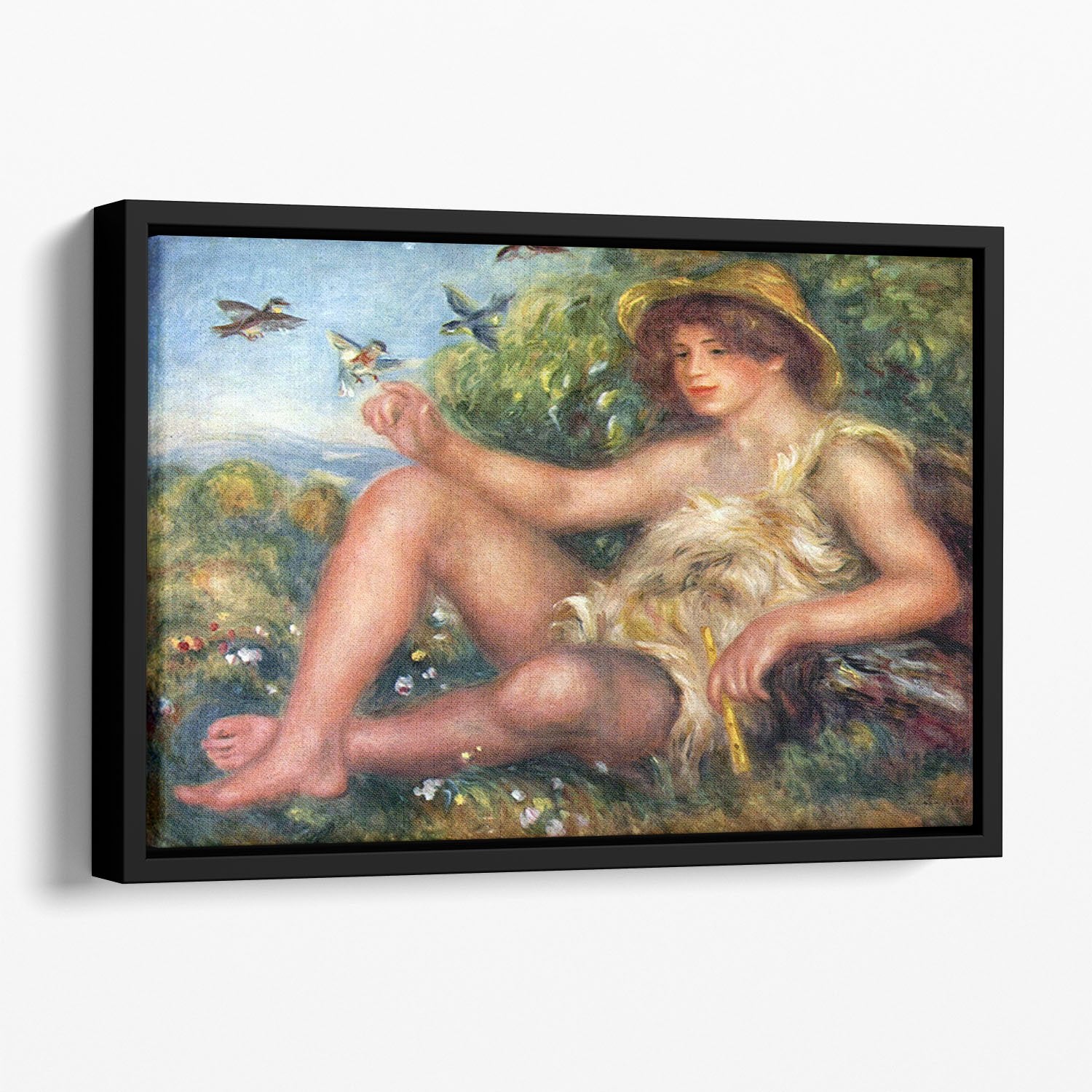 Portrait of Alexandre Thurneyssen as a shepherd boy by Renoir Floating Framed Canvas