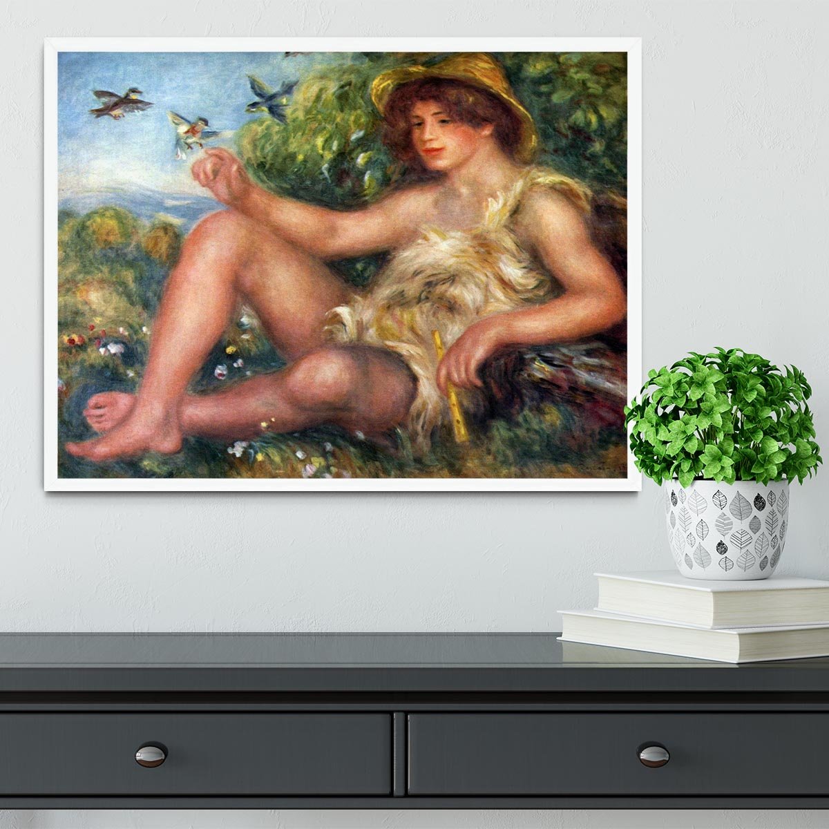Portrait of Alexandre Thurneyssen as a shepherd boy by Renoir Framed Print - Canvas Art Rocks -6