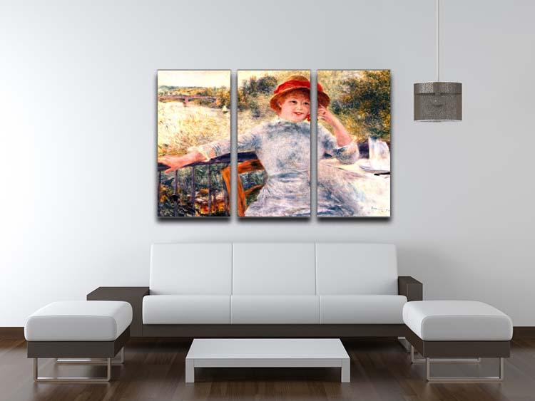 Portrait of Alphonsine Fournaise by Renoir 3 Split Panel Canvas Print - Canvas Art Rocks - 3