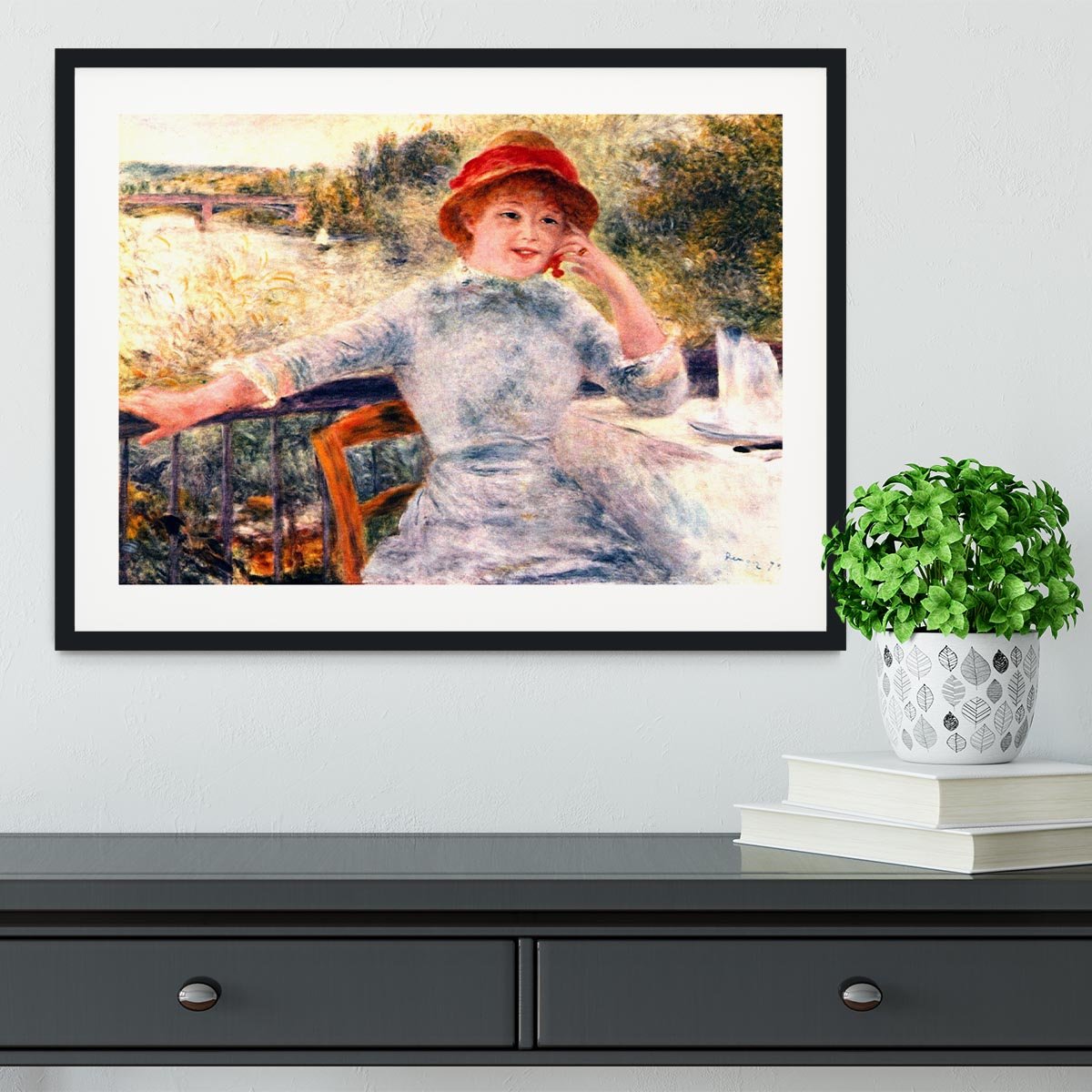 Portrait of Alphonsine Fournaise by Renoir Framed Print - Canvas Art Rocks - 1