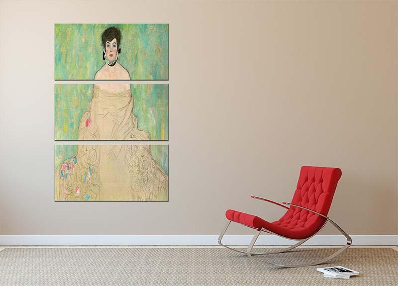 Portrait of Amalie Zuckerkandl by Klimt 3 Split Panel Canvas Print - Canvas Art Rocks - 2