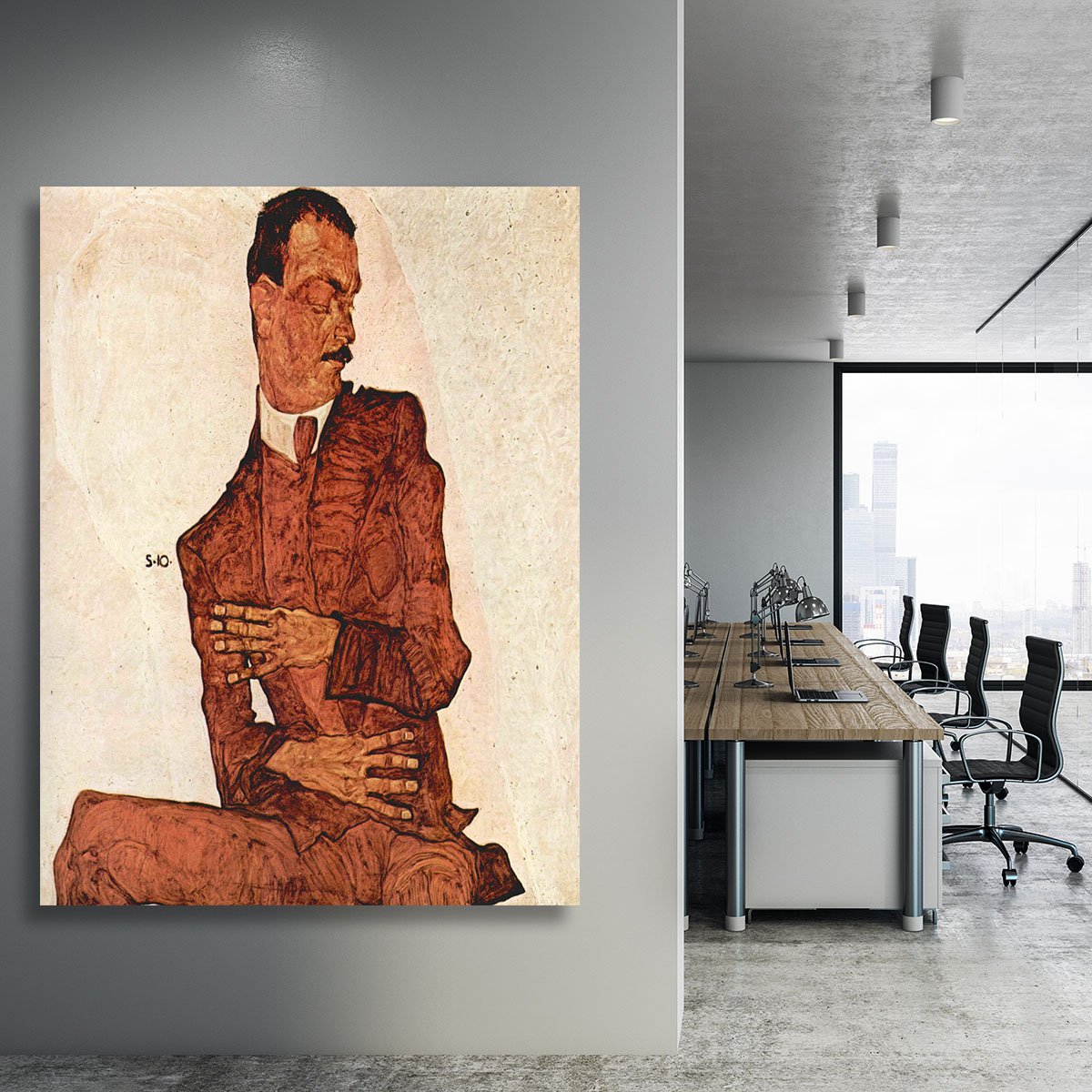 Portrait of Arthur Rossler by Egon Schiele Canvas Print or Poster