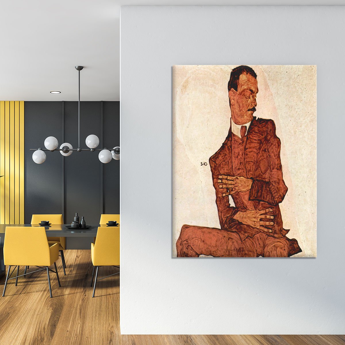Portrait of Arthur Rossler by Egon Schiele Canvas Print or Poster