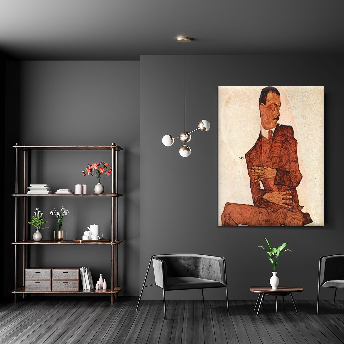 Portrait of Arthur Rossler by Egon Schiele Canvas Print or Poster
