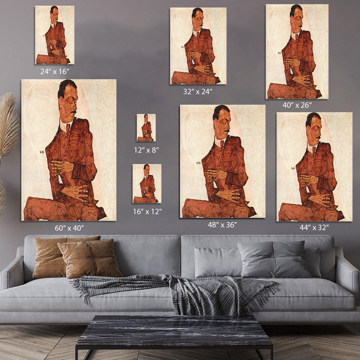 Portrait of Arthur Rossler by Egon Schiele Canvas Print or Poster