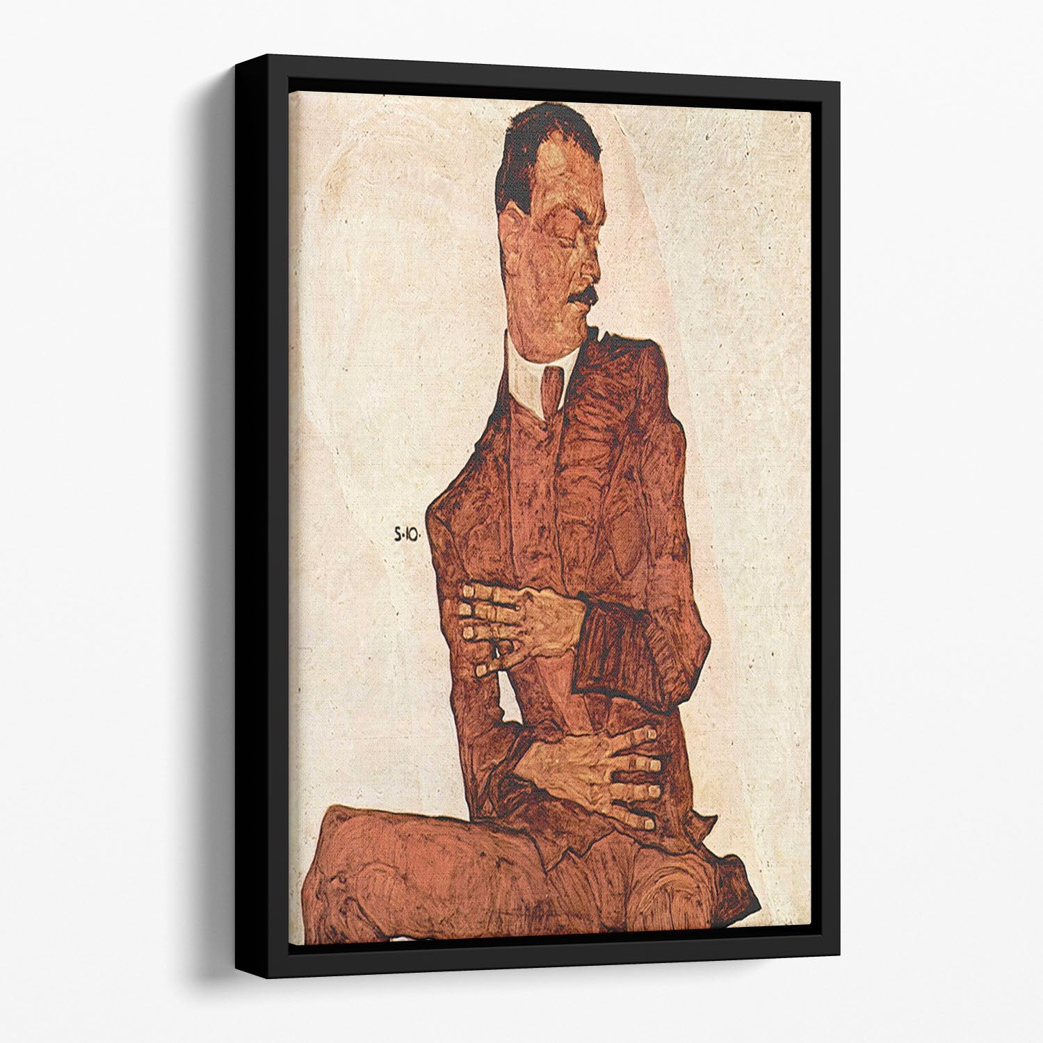 Portrait of Arthur Rossler by Egon Schiele Floating Framed Canvas