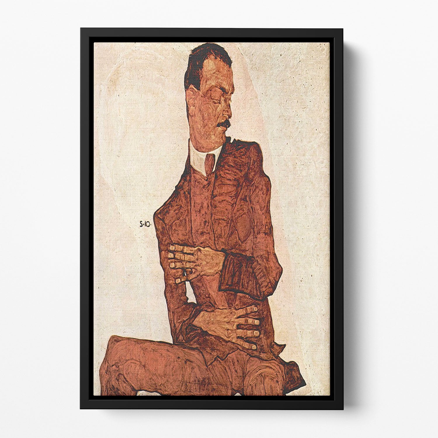 Portrait of Arthur Rossler by Egon Schiele Floating Framed Canvas