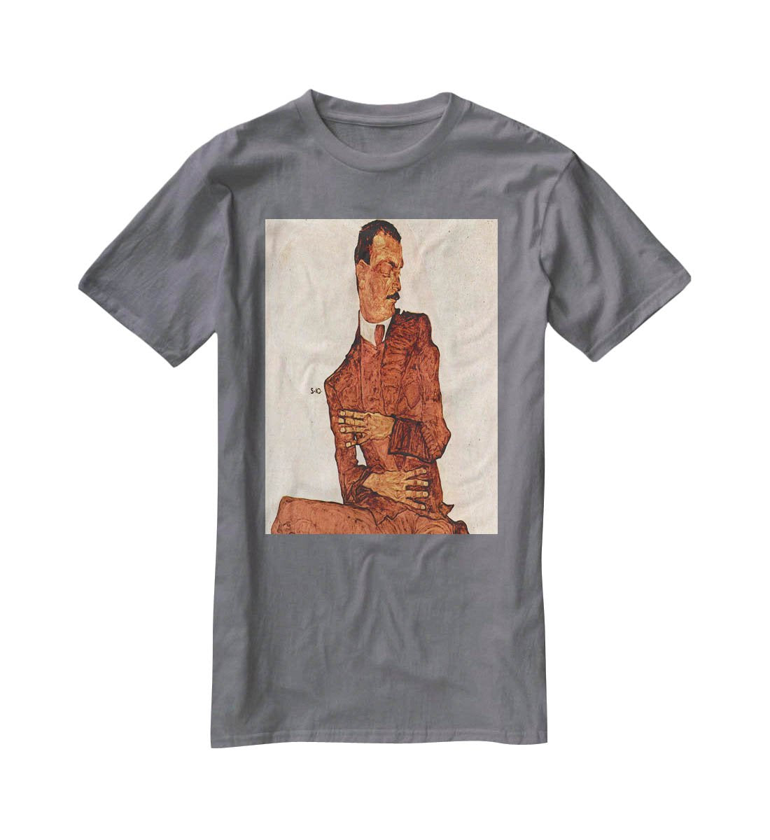 Portrait of Arthur Rossler by Egon Schiele T-Shirt - Canvas Art Rocks - 3