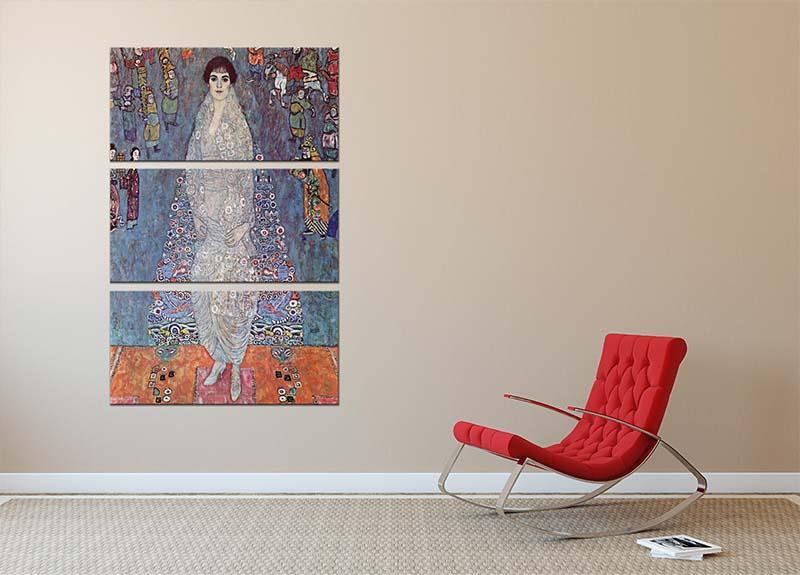 Portrait of Baroness Elisabeth Bachofen by Klimt 3 Split Panel Canvas Print - Canvas Art Rocks - 2