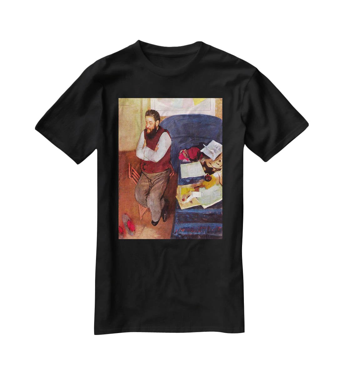 Portrait of Diego Martelli by Degas T-Shirt - Canvas Art Rocks - 1