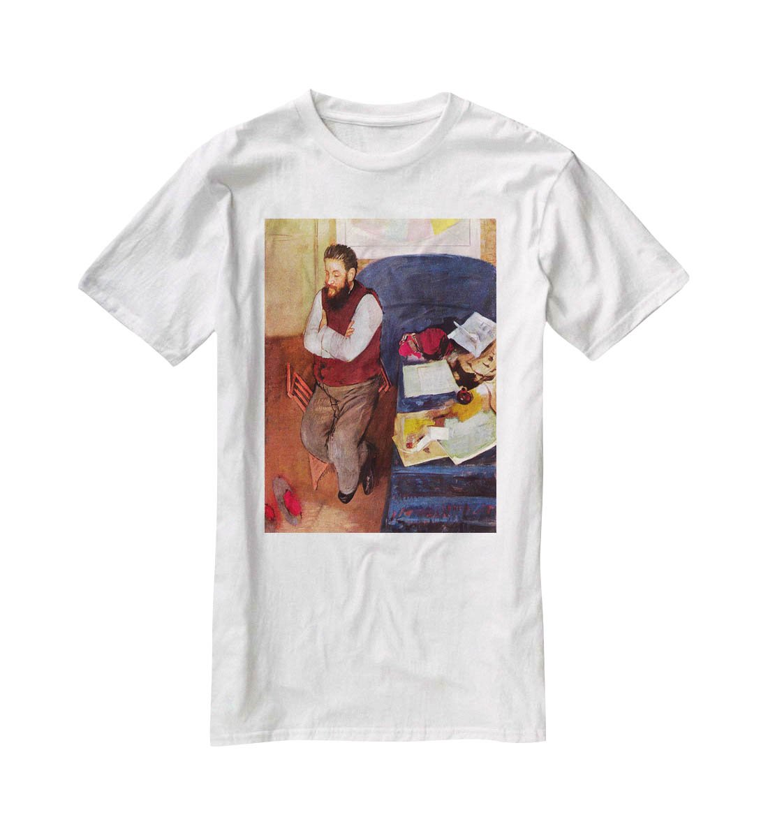Portrait of Diego Martelli by Degas T-Shirt - Canvas Art Rocks - 5
