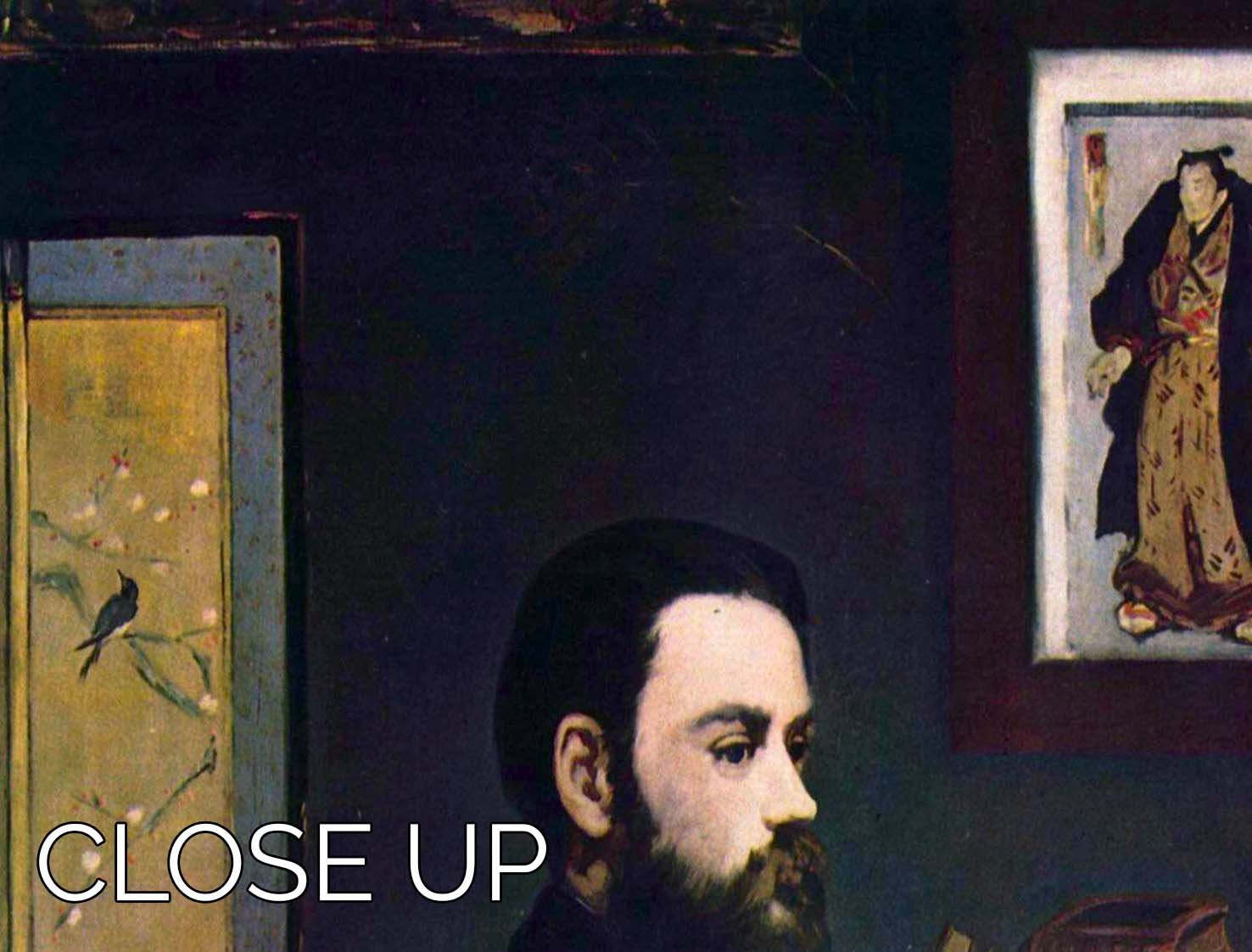 Portrait of Emile Zola by Manet 3 Split Panel Canvas Print - Canvas Art Rocks - 3