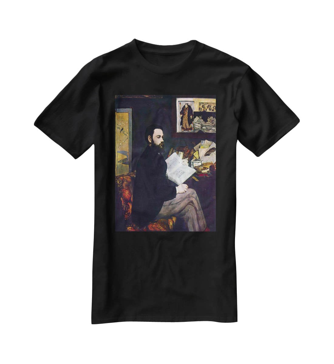 Portrait of Emile Zola by Manet T-Shirt - Canvas Art Rocks - 1