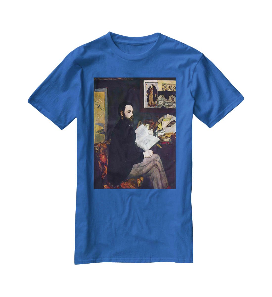 Portrait of Emile Zola by Manet T-Shirt - Canvas Art Rocks - 2