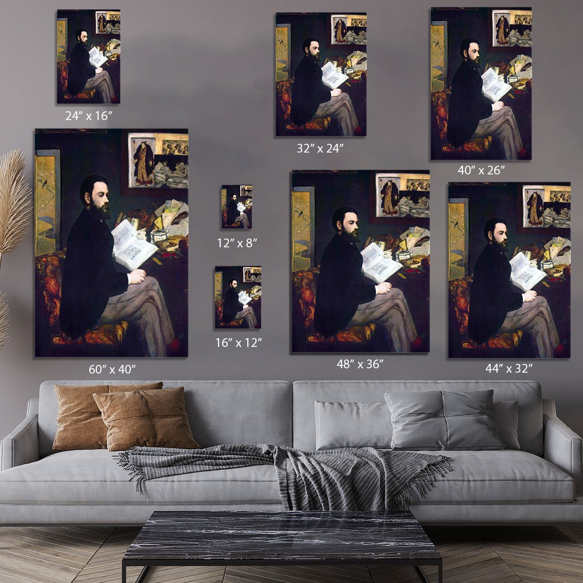 Portrait of Emile Zola by Manet Canvas Print or Poster