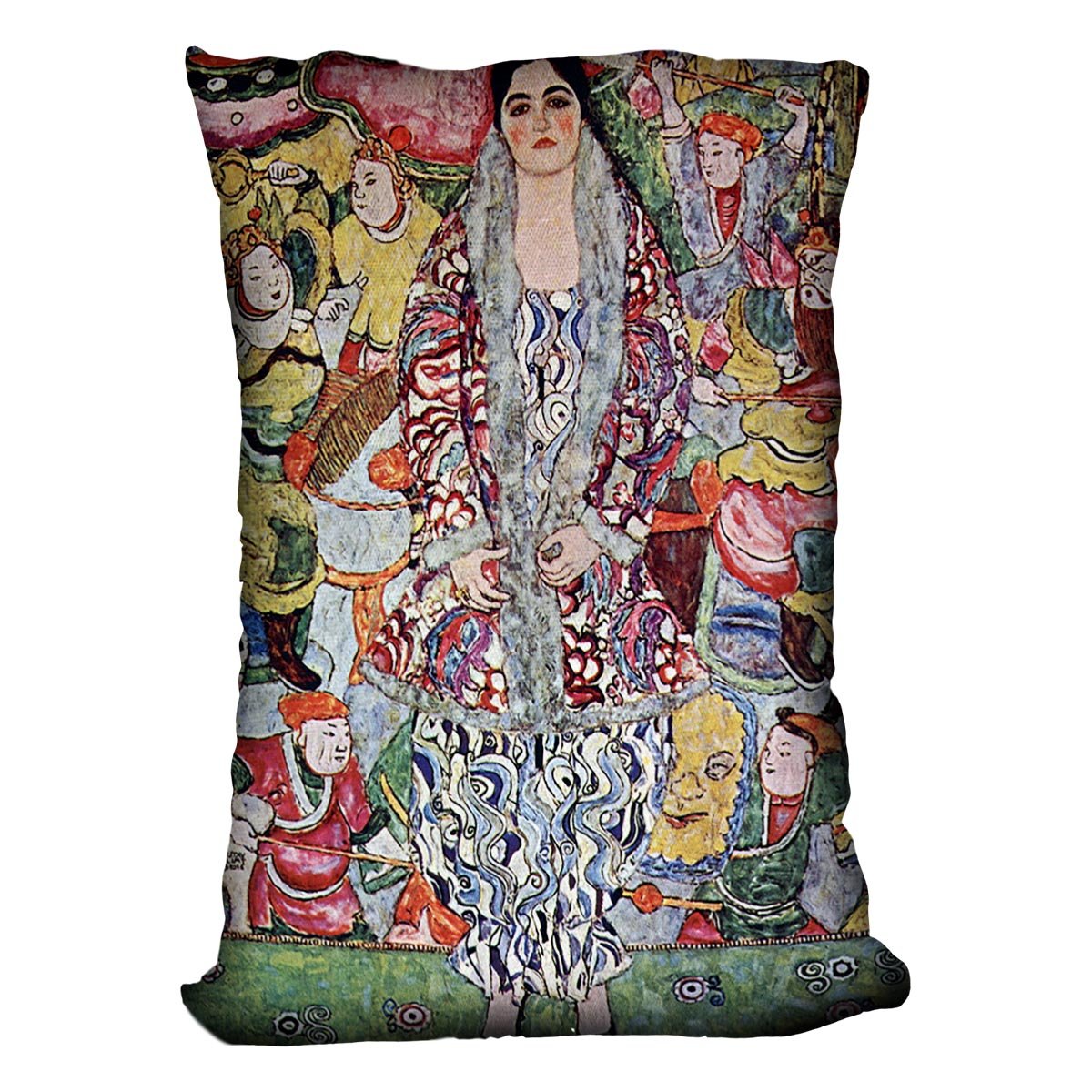 Portrait of Frederika Maria Beer by Klimt Throw Pillow