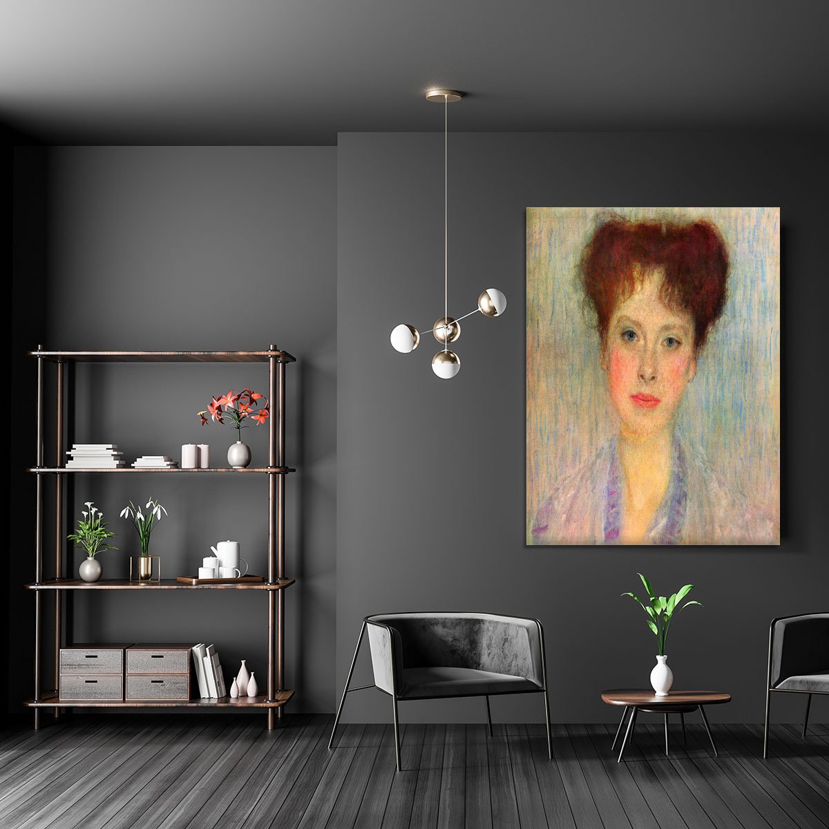 Portrait of Gertha Fersovanyi detail by Klimt Canvas Print or Poster