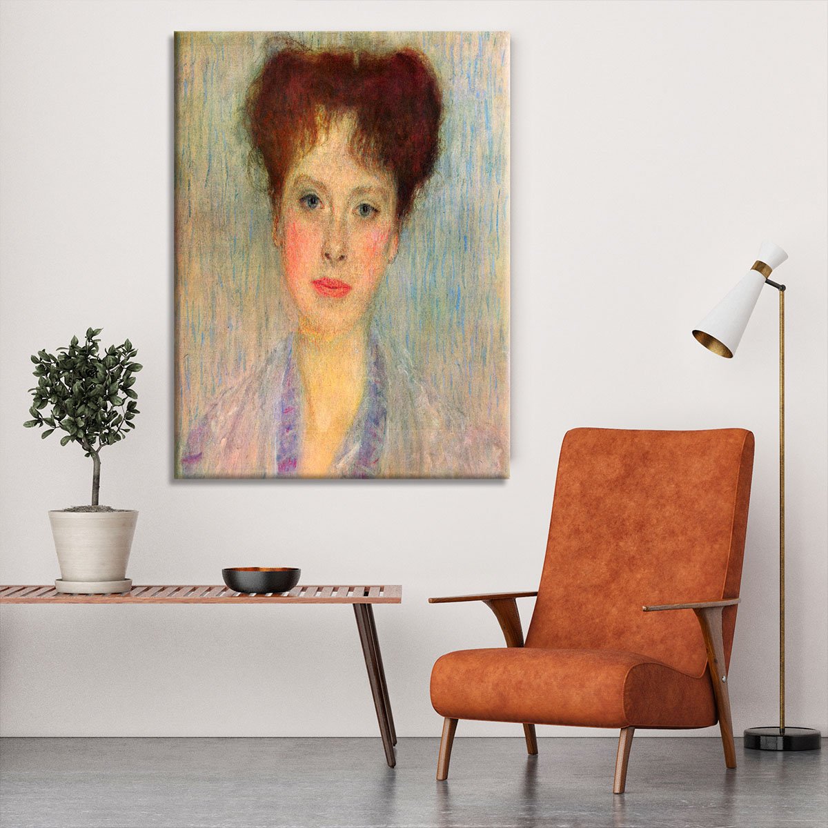 Portrait of Gertha Fersovanyi detail by Klimt Canvas Print or Poster