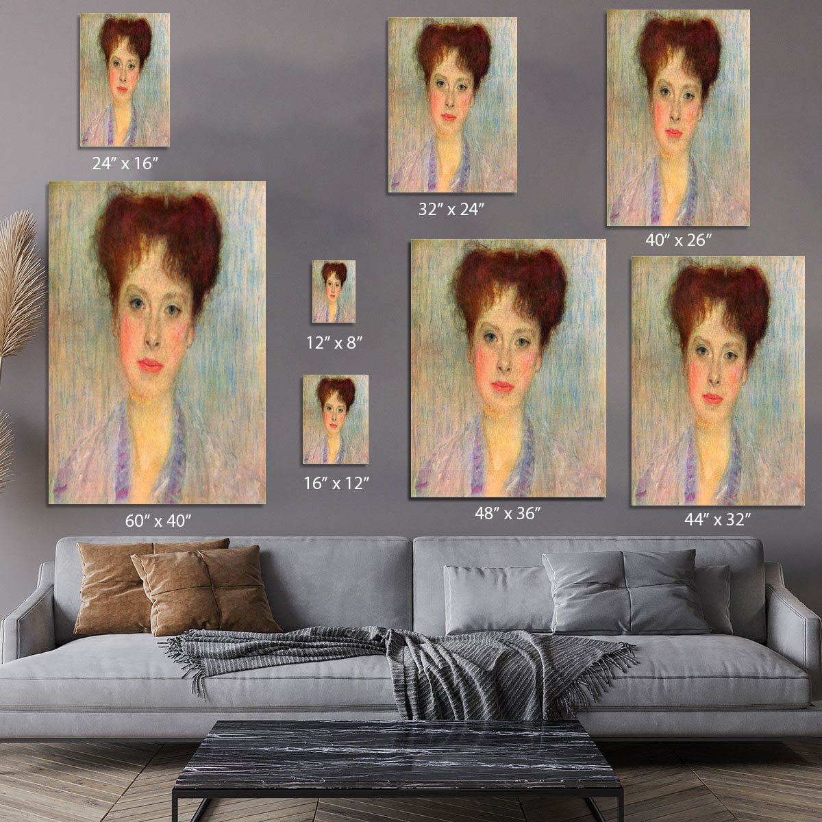 Portrait of Gertha Fersovanyi detail by Klimt Canvas Print or Poster