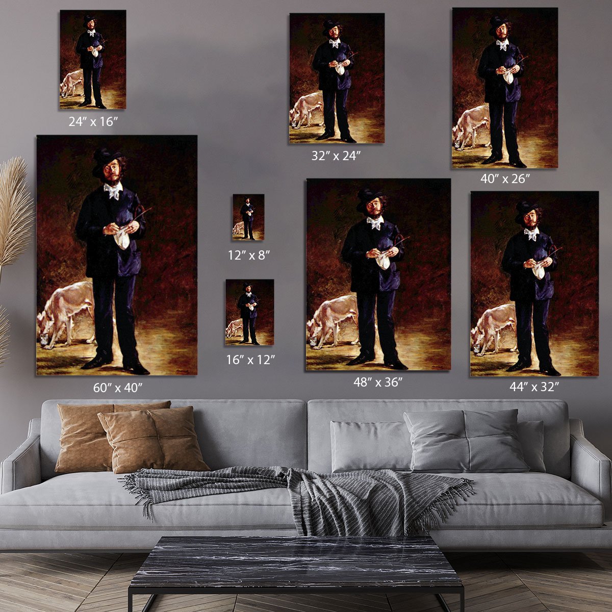 Portrait of Gilbert Marcellin Desboutin Canvas Print or Poster