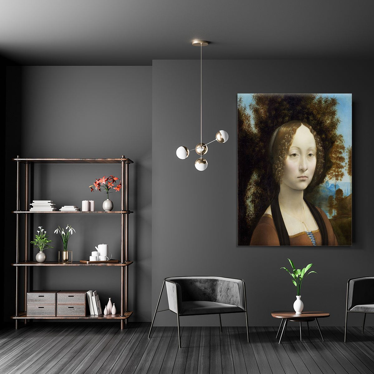 Portrait of Ginevra de Benci by Da Vinci Canvas Print or Poster