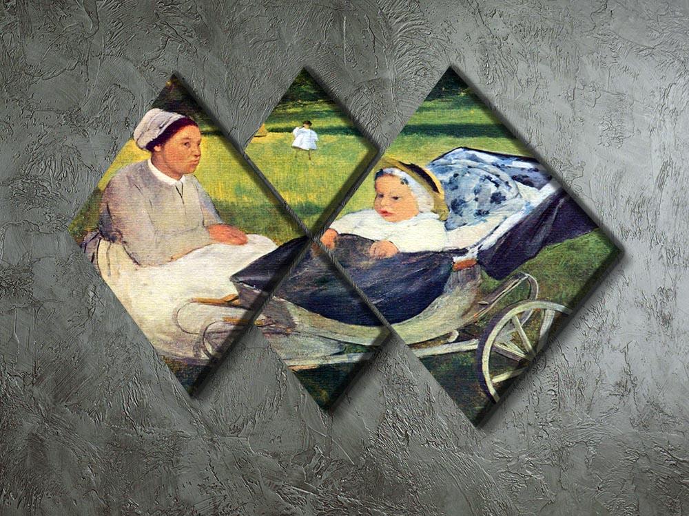 Portrait of Henri Valpincon by Degas 4 Square Multi Panel Canvas - Canvas Art Rocks - 2