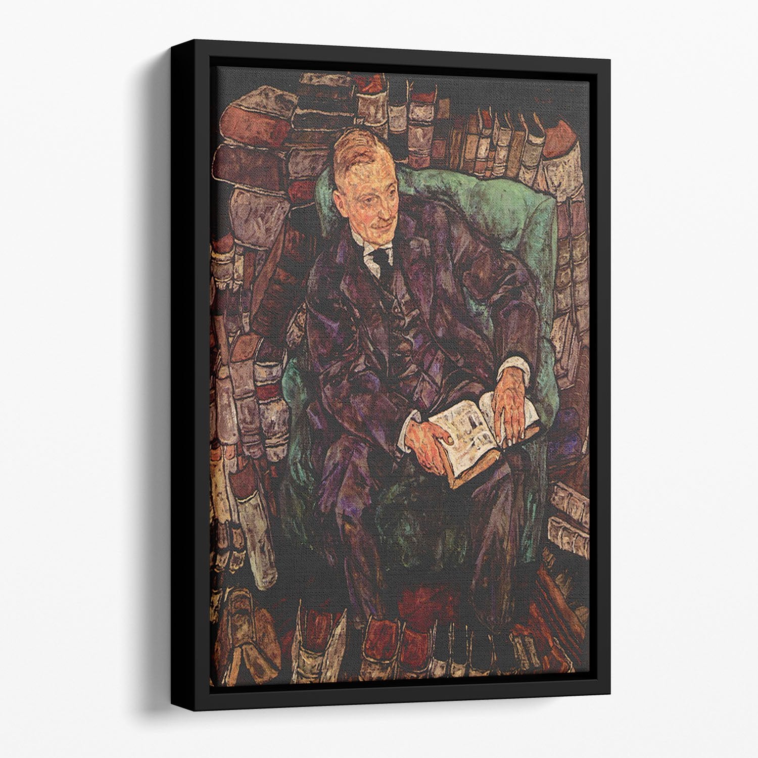 Portrait of Hugo Koller by Egon Schiele Floating Framed Canvas