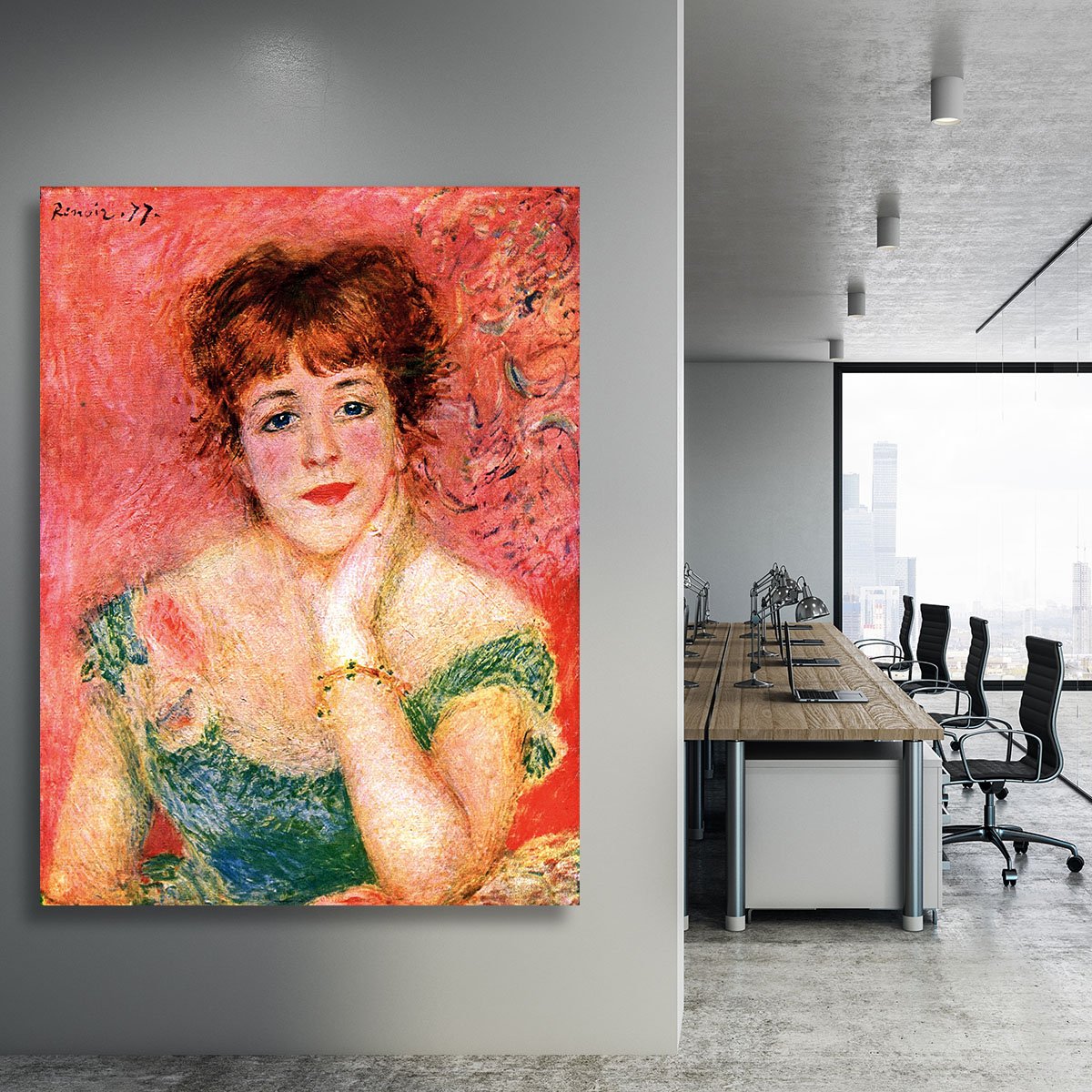 Portrait of Jeanne Samary by Renoir Canvas Print or Poster