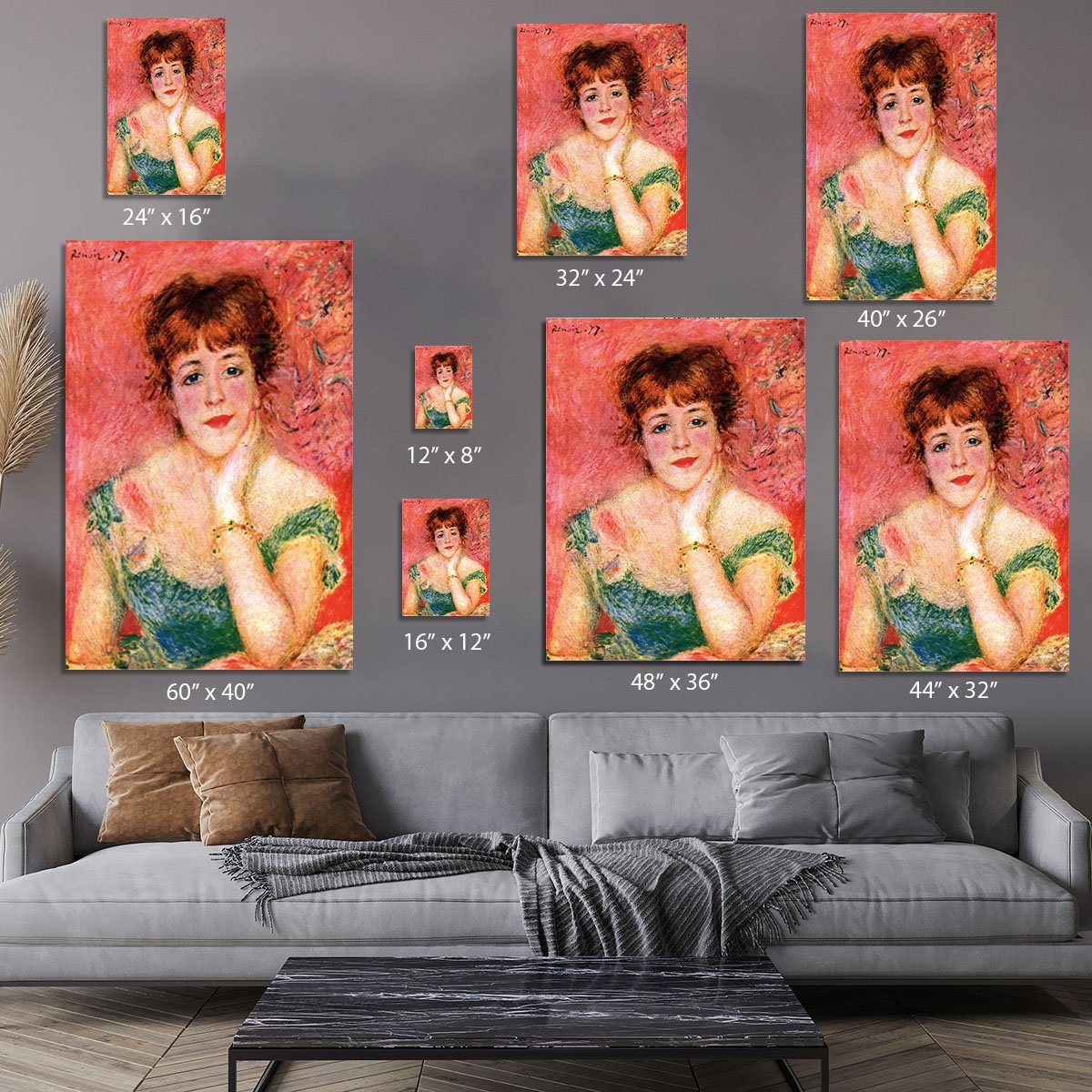 Portrait of Jeanne Samary by Renoir Canvas Print or Poster