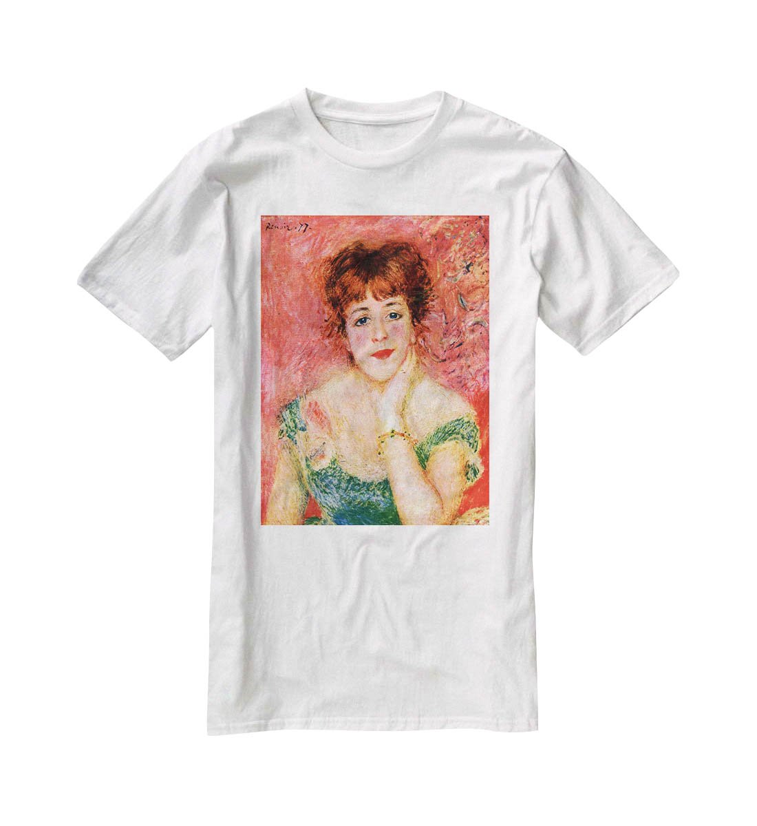 Portrait of Jeanne Samary by Renoir T-Shirt - Canvas Art Rocks - 5