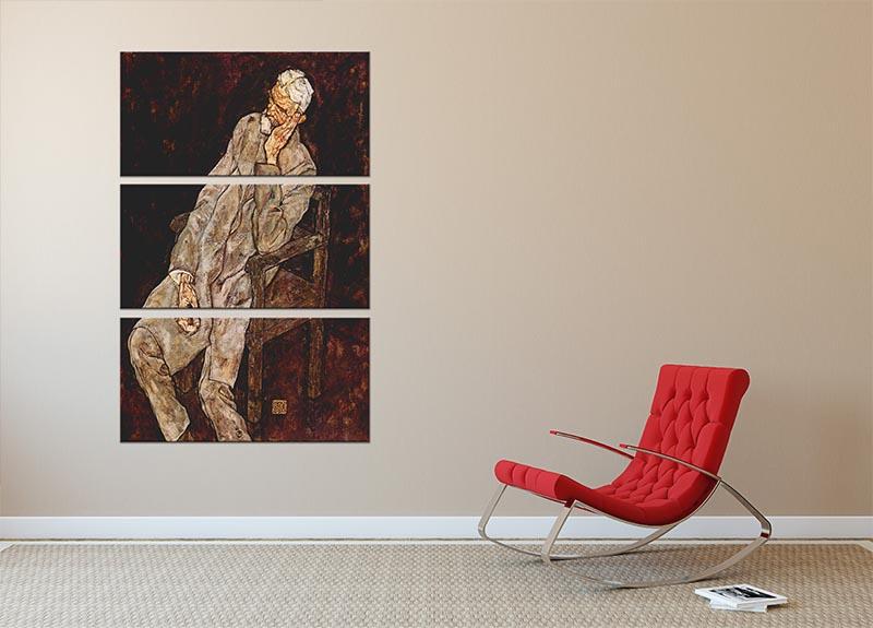 Portrait of Johan Harms by Egon Schiele 3 Split Panel Canvas Print - Canvas Art Rocks - 2