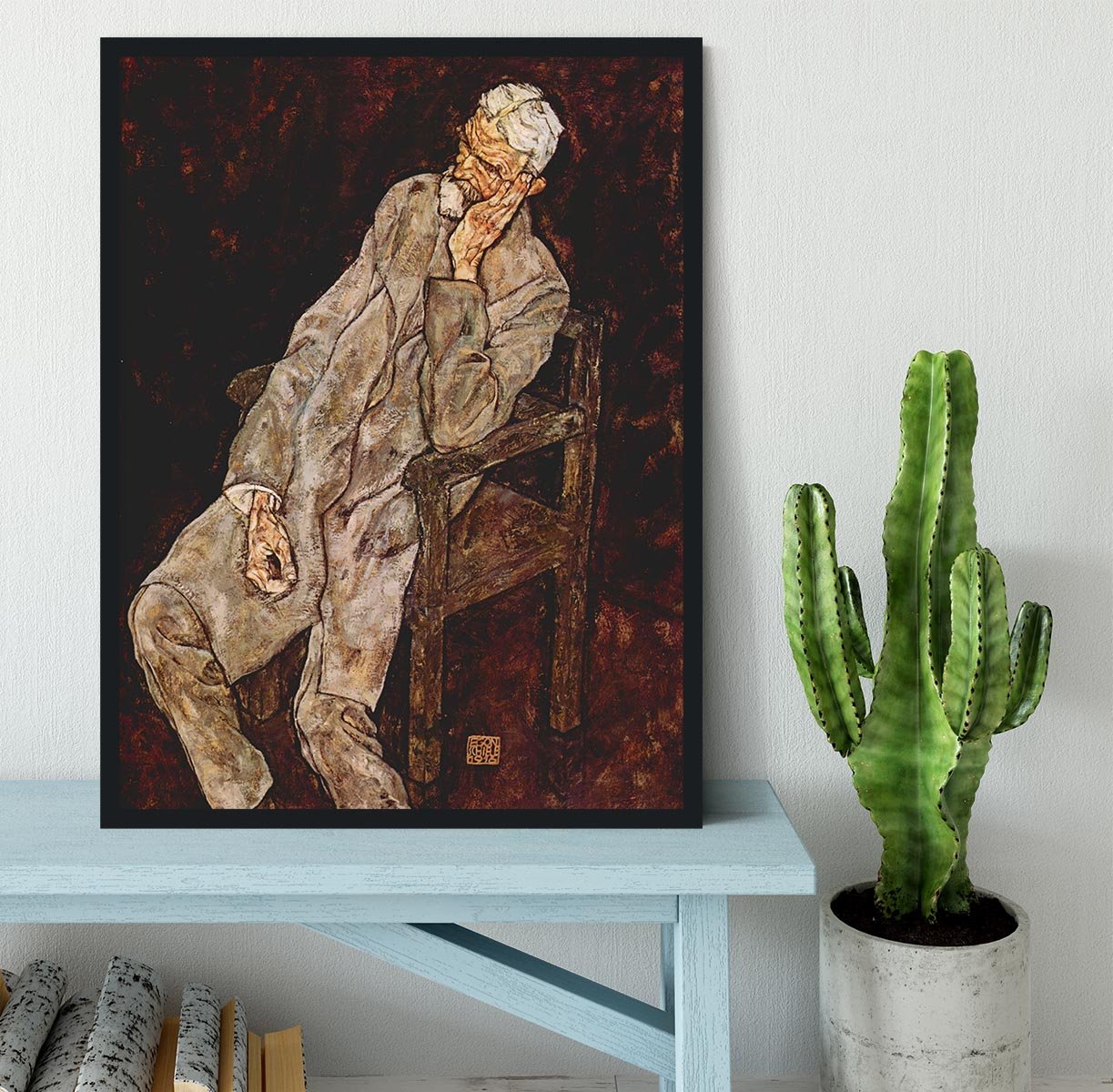 Portrait of Johan Harms by Egon Schiele Framed Print - Canvas Art Rocks - 2