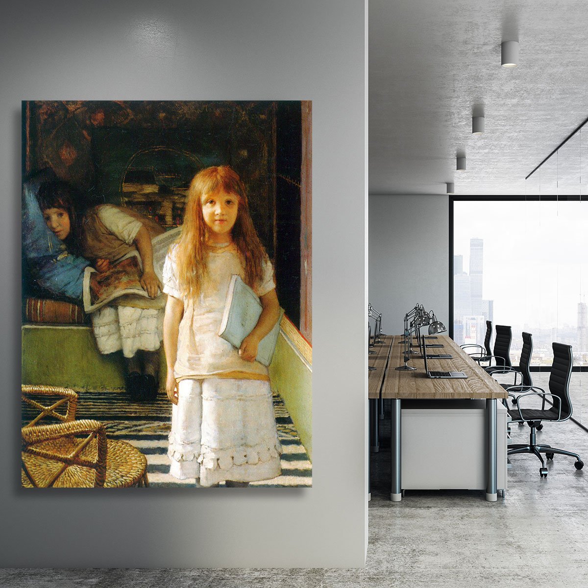 Portrait of Laurense and Anna Alma Tadema as a child by Alma Tadema Canvas Print or Poster