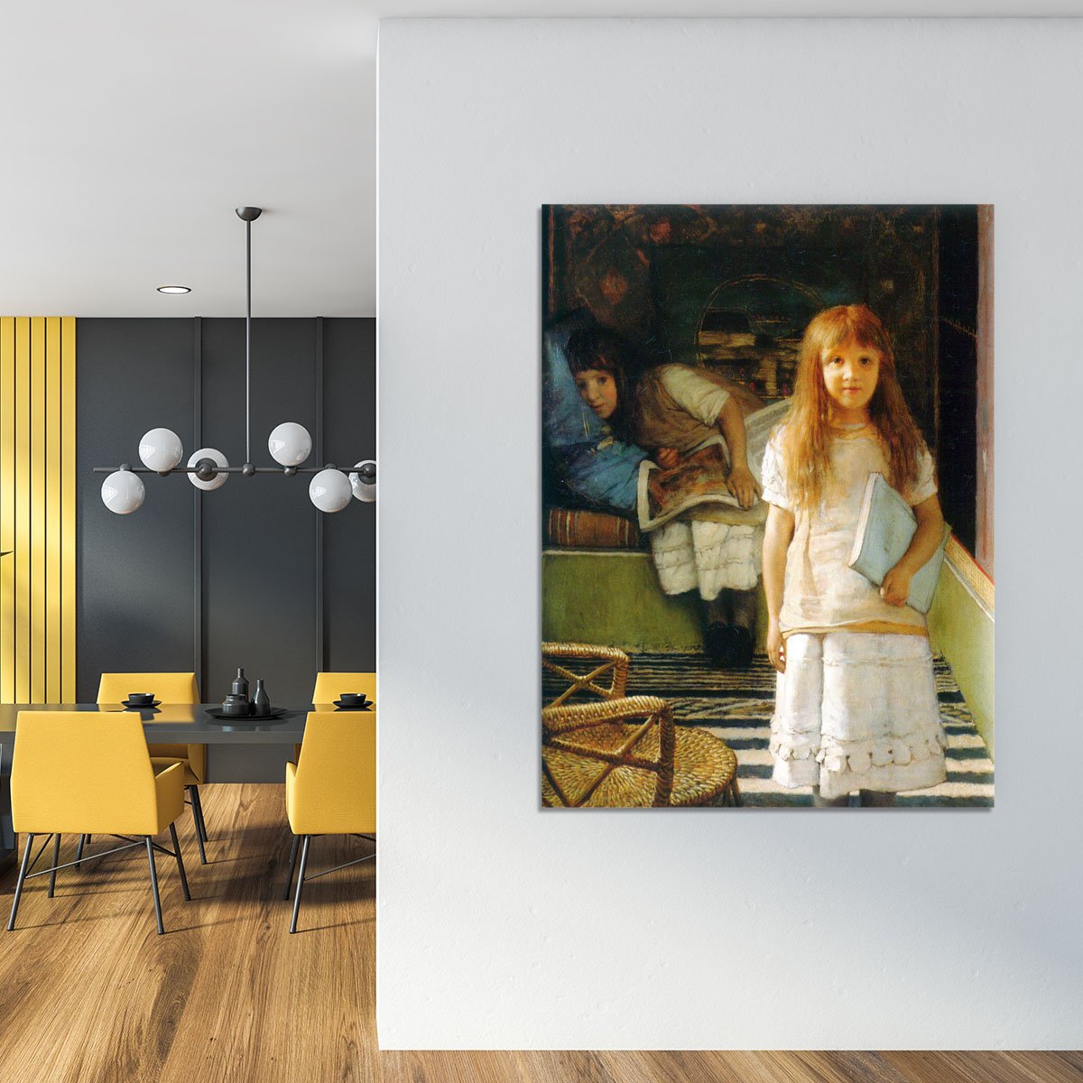 Portrait of Laurense and Anna Alma Tadema as a child by Alma Tadema Canvas Print or Poster