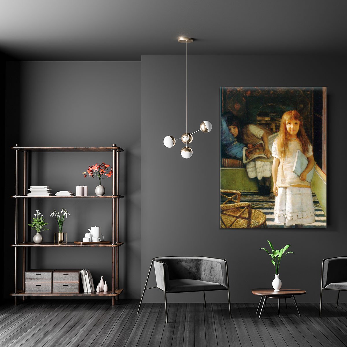 Portrait of Laurense and Anna Alma Tadema as a child by Alma Tadema Canvas Print or Poster