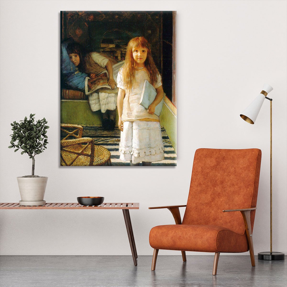 Portrait of Laurense and Anna Alma Tadema as a child by Alma Tadema Canvas Print or Poster