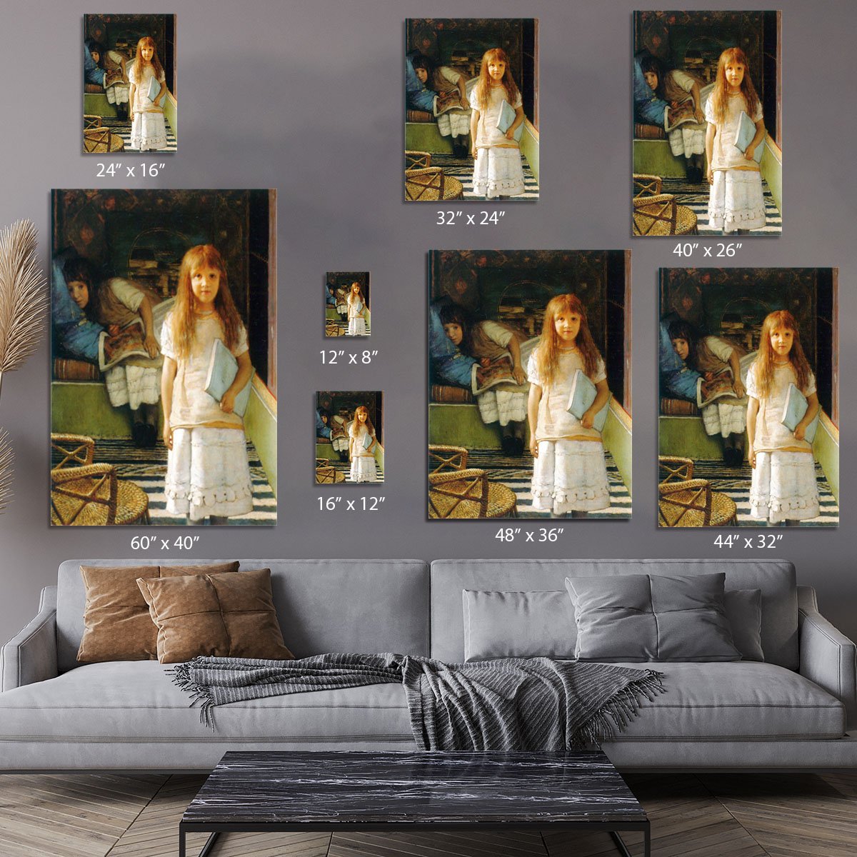 Portrait of Laurense and Anna Alma Tadema as a child by Alma Tadema Canvas Print or Poster