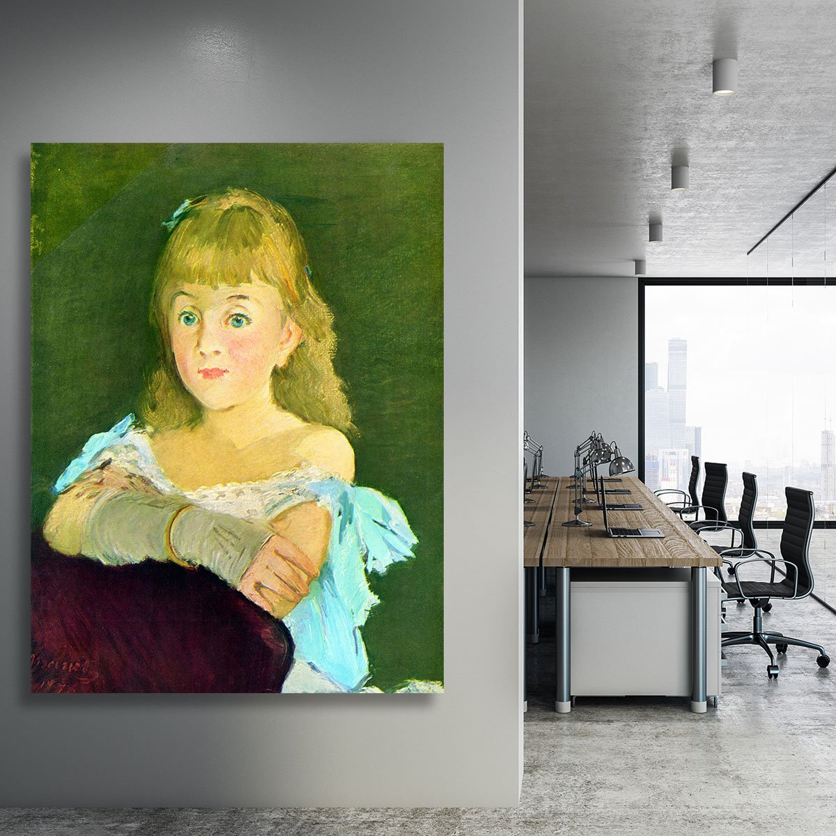 Portrait of Lina Campineanu by Manet Canvas Print or Poster