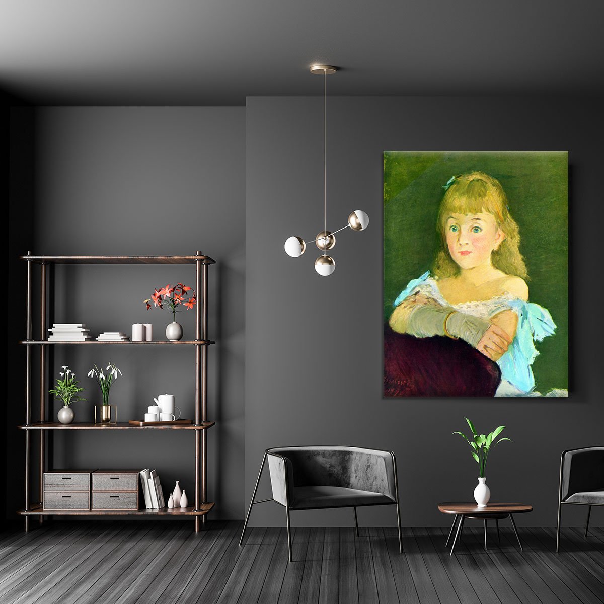 Portrait of Lina Campineanu by Manet Canvas Print or Poster