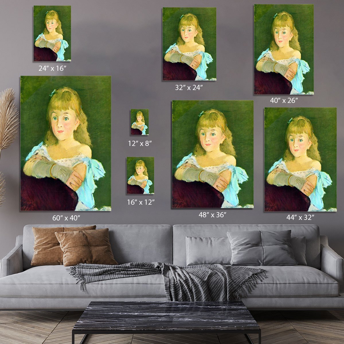 Portrait of Lina Campineanu by Manet Canvas Print or Poster