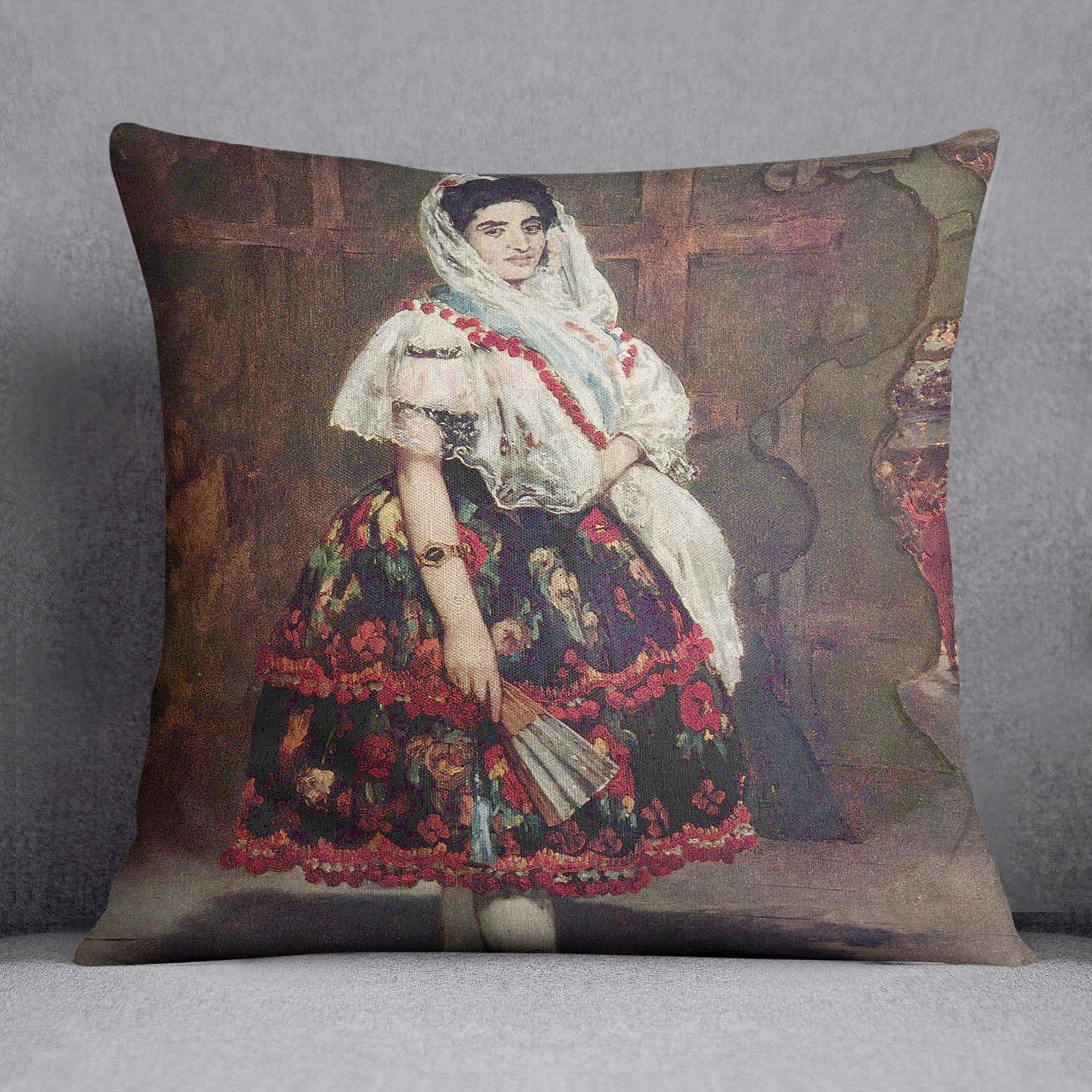 Portrait of Lola de Valence by Manet Throw Pillow