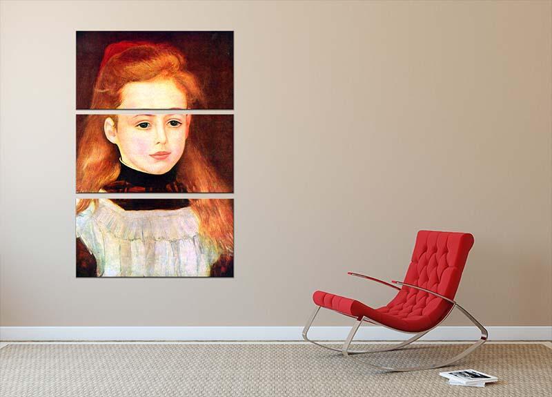 Portrait of Lucie Berard by Renoir 3 Split Panel Canvas Print - Canvas Art Rocks - 2