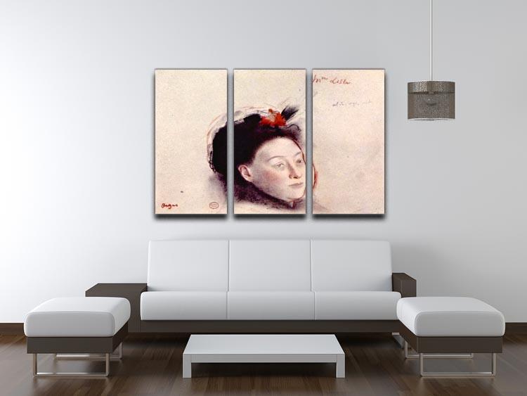 Portrait of Madame Lisle by Degas 3 Split Panel Canvas Print - Canvas Art Rocks - 3