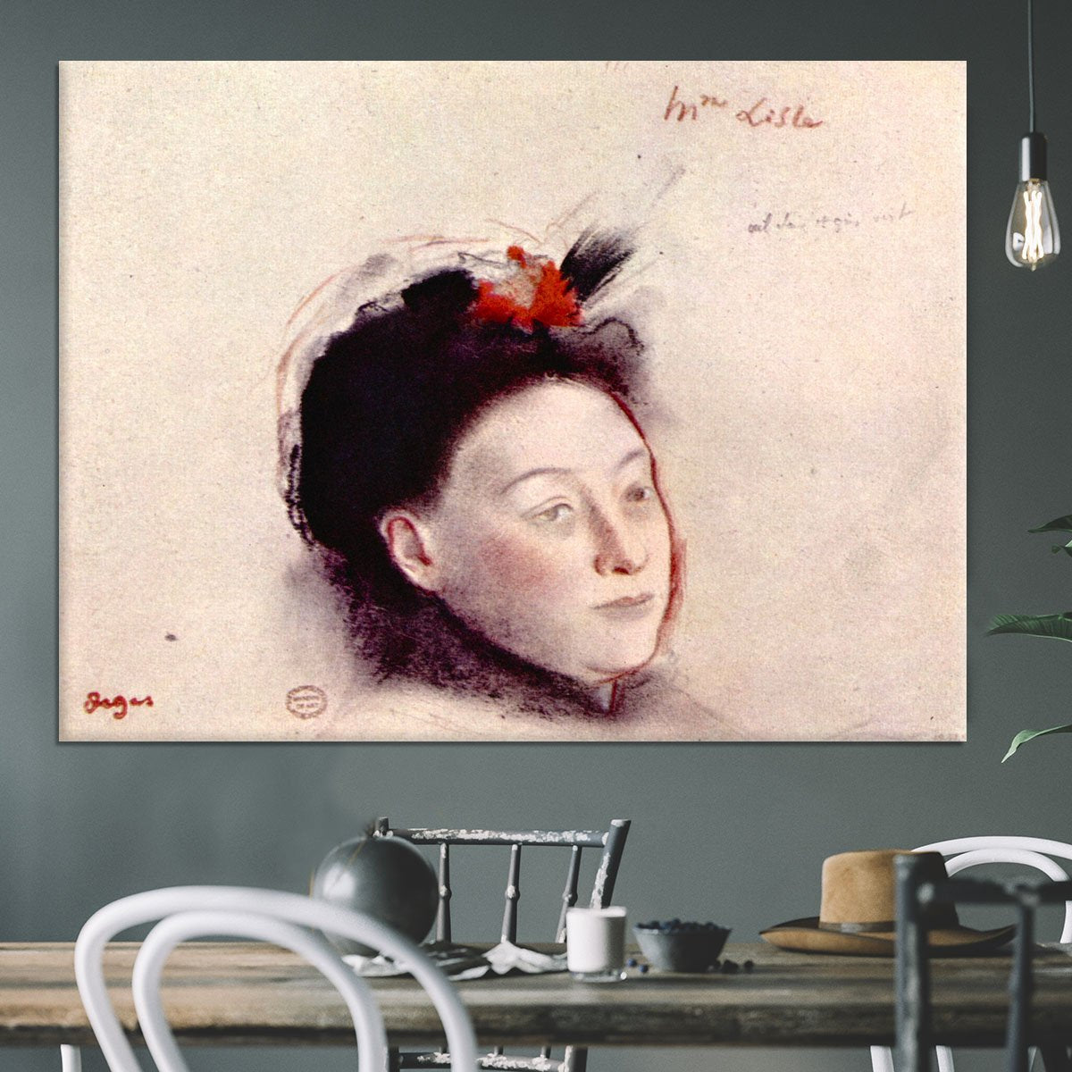 Portrait of Madame Lisle by Degas Canvas Print or Poster